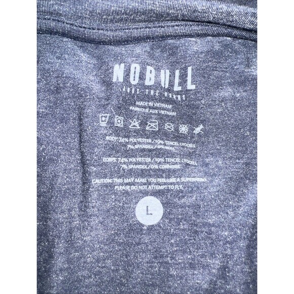 LARGE NoBull Shirt Mens Navy Short Sleeve London CrossFit Workout Active - Picture 3 of 8